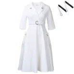Elegant Plus Size African Dress High Waist Suit Collar Stylish Design Perfect for Formal Occasio
