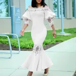 Off Shoulder Lace Mermaid Dress Elegant Design Summer Style Perfect for Parties Wholesale Availa