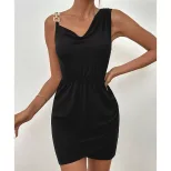 Summer Womens Dress Sleeveless Bodycon Black Elegant Style Perfect for Parties or Casual Outings