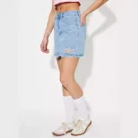 Denim Midi Skirt Distressed Design Unique Style Casual Wear Wholesale Available ready to ship