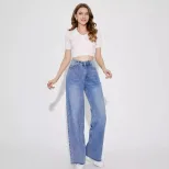 Wide Leg Straight Leg Jeans Casual Versatile Comfortable Womens Fashion for Everyday Wear Wholes