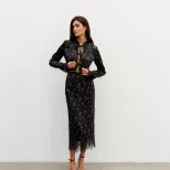Fashionable Slim Fit Floral Print Long Sleeve Top and Skirt Set Elegant Design Autumn Wear Whole
