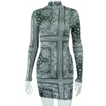 Floral Print A Line Dress Sweet Style Black Color Mid Waist Perfect for Summer Commuting Wholesa