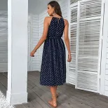 Summer Fashion Womens Polka Dot Halter Neck Dress Stylish Comfortable Versatile Perfect for Casu
