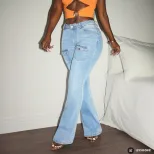 Slim Fit Flared Jeans for Women Stretch Denim High Waist Casual Style Ready to Ship Low MOQ
