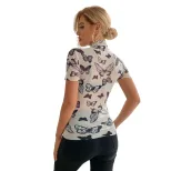 Fashionable Womens Printed Mesh T Shirt Slim Fit Casual Style Trendy Design Perfect for Everyday