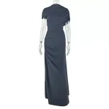 Casual Womens Dress Solid Color Loose Fit Short Sleeve Asymmetrical Hem Comfortable Homewear Who