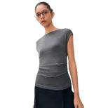 Womens Slim Fit Solid Color Short Sleeve T Shirt Round Neck Casual Style Summer Wear Wholesale S