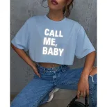 Korean Style Letter Embroidered Graphic T Shirt Summer Collection Casual Fit Soft Fabric Wholesa