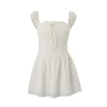 Womens Summer Dress Sweetheart Neckline Sleeveless Waist Defined Apricot Color low MOQ