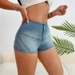 Slim Fit Stretch Denim Shorts for Women Trendy Casual Style Perfect for Summer Outings Wholesale
