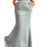 Casual A Line Midi Skirt Simple Design Versatile Style Spring Summer Wear Wholesale Available