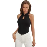 Womens Sleeveless T Shirt Slim Fit High Neck Sexy Style New Chinese Inspired Design Wholesale Av