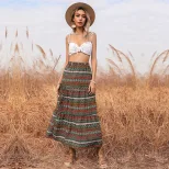 Bohemian Print Maxi Skirt High Waist A Line Side Slit Casual Summer Wear Wholesale Available