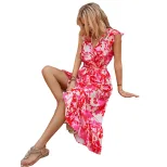Casual Floral Midi Dress Elegant Design Comfortable Fit Trendy Style Perfect for Spring and Summ