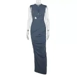 Fashionable Bodycon Midi Dress Hollow Out Pleated Slim Fit Elegant Evening Wear Wholesale Availa