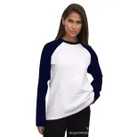 Womens Color Block Long Sleeve T Shirt Casual Loose Fit Round Neck Cotton Fabric Spring and Autu