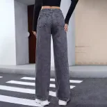 Casual High Waisted Irregular Denim Pants Slim Fit Lace Up Design Trendy Style Perfect for Every