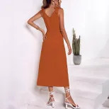 Elegant Womens Vacation Dress Sleeveless A Line Lightweight Fabric Various Colors Perfect for Su