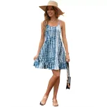 Plaid Bodycon Dress Sexy Slim Fit Spaghetti Straps Trendy Style Perfect for Parties and Night Ou