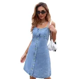 Off Shoulder Denim Dress Sexy Strapless Design Fashionable Style Perfect for Summer Events Whole