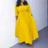 Plus Size African Long Dress Fashionable Tie Design Elegant Style Spring Summer Collection Whole