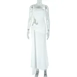 Elegant Womens Bodycon Dress Solid Color Asymmetrical One Shoulder Hollow Out Design Perfect for