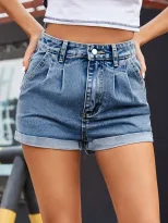 Casual Womens Denim Shorts Straight Cut Versatile Style Trendy Design Perfect for Summer Outings