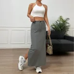 High Waisted Bodycon Skirt Vintage Style Slim Fit Elegant Design Perfect for Parties and Night O