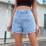 Loose Fit Denim Shorts Slimming Design Casual Style Versatile for Summer Wholesale Available