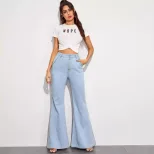 Wide Leg Denim Trousers Versatile Flared Design Comfortable Fit High Quality Fabric Casual Wear