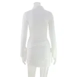 Womens Spring Shirt Dress Solid Color Slim Fit Stylish Lapel Design Versatile for Casual or Form