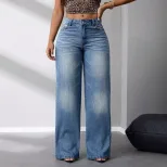 Loose Fit Wide Leg Denim Pants High Quality Fabric Casual Style Trendy Design Perfect for Everyd