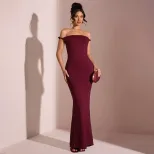 Elegant Summer Maxi Dress for Women Off Shoulder Backless Party Style Perfect for Formal Events