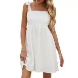 Spring Womens Casual Knit Dress Elegant Solid Color Sleeveless Short Skirt Perfect for Office We