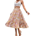 Floral Print Maxi Skirt Slimming Fit Casual Style Vacation Wear Wholesale Available OEM ODM serv