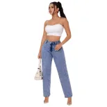 High Waisted Straight Leg Jeans Vintage Style Womens Fashion Comfortable Fit Casual Wear Wholesa
