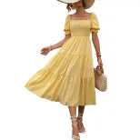 Spring Womens Dress Elegant Waist Defined Design Trendy Style Suitable for Casual Occasions Whol