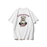 Womens Summer Loose Fit T Shirt Cute Bear Print Round Neck Short Sleeve 100 Cotton Casual Wear W