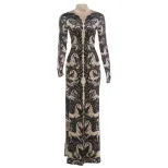 Fashion Womens Long Sleeve Slim Fit Top Animal Print High Neck Spring Style Wholesale Available