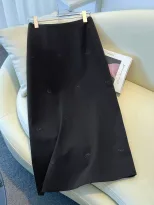 High Waist A Line Skirt with Butterfly Embroidery Mid Length Design Spring Autumn Fashion