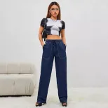 Womens Fashion Slim Fit Straight Leg Jeans New Style Comfortable Fabric Versatile for Casual Wea