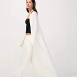 Chic Oversized Sheer Cardigan and Mini Skirt Set Relaxed Fit Long Pants Casual Style Perfect for