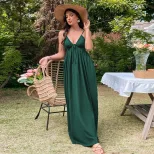 Womens A Line Maxi Dress Sexy Backless Waist Defining Adjustable Spaghetti Straps Perfect for Be