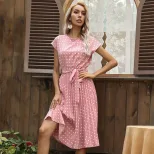 Polka Dot Dress Customizable Wholesale Stylish Design Perfect for Summer Events OEM ODM Availabl