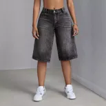 Wide Leg Denim Pants Trendy Street Style Casual Wear for Women Wholesale Available customizable