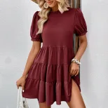 Womens Summer Dress Slim Fit Solid Color Pleated Design Casual or Formal Occasions Wholesale Ava