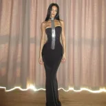 Spring Womens Fashion Dress Sexy Halter Neck Backless Bodycon Fit Perfect for Parties and Events