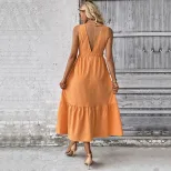 Sleeveless Maxi Dress Solid Color Minimalist Style Summer Fashion Wholesale Available low MOQ