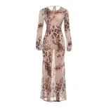 Summer Womens Dress Fashionable Long Sleeve Round Neck Sexy Tie Back Bodycon Style Perfect for P
